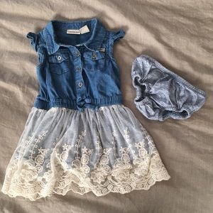 Denim lace dress